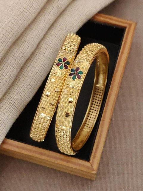 TSF JEWELLERY Set Of 2 Gold-Plated Bangles