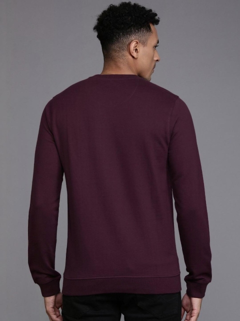 Mast & Harbour Men Solid Cotton Fleece Anti Odour Sweatshirt - Image 4