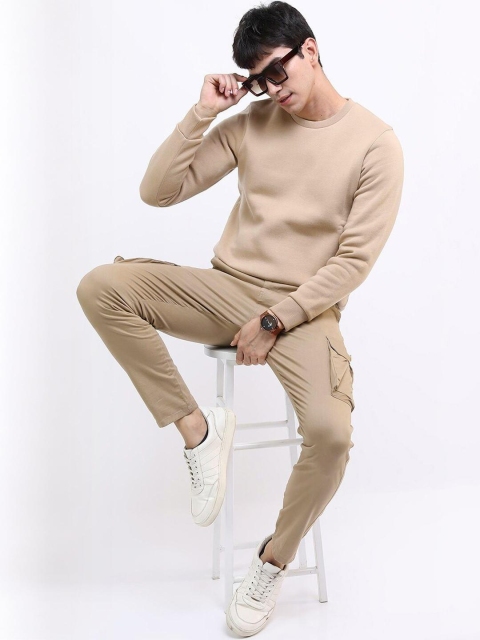 Mast & Harbour Men Solid Cotton Fleece Anti Odour Sweatshirt - Image 5