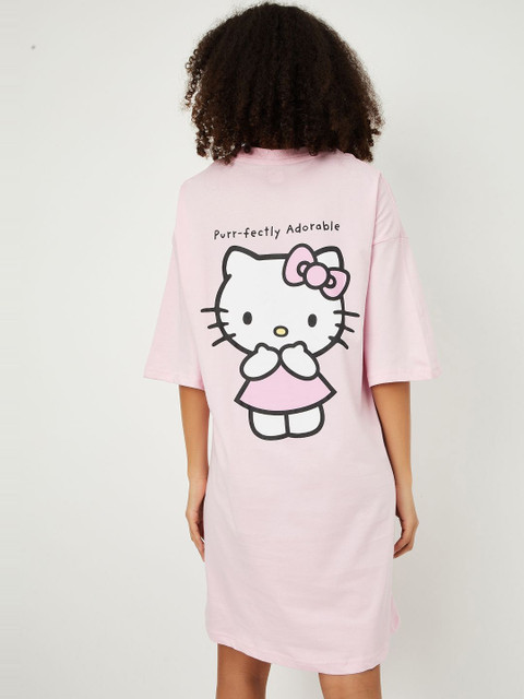 max Women Hello Kitty Printed T-Shirt Pure Cotton Nightdress