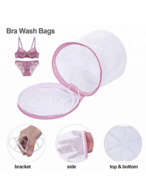 HomeCloud 4-Pcs White Mesh Laundry Clothes Washing Bag With Zip Lock - Image 3