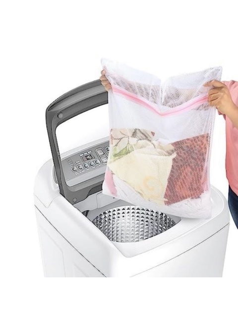 HomeCloud 4-Pcs White Mesh Laundry Clothes Washing Bag With Zip Lock - Image 5