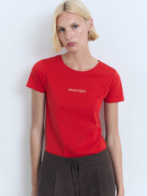 MANGO Women Pure Cotton T-shirt