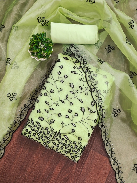 Panzora Embroidered Organza Unstitched Dress Material