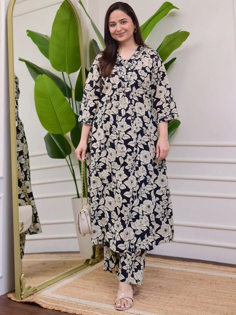 JALMALA Floral Printed Tunic with Trousers
