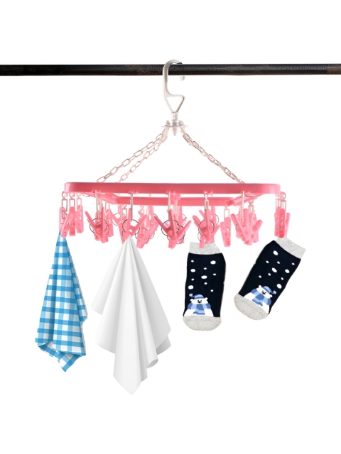 Myntra Elegant Homes Pink 32 Clips Flying 360 RotatingClothHanger