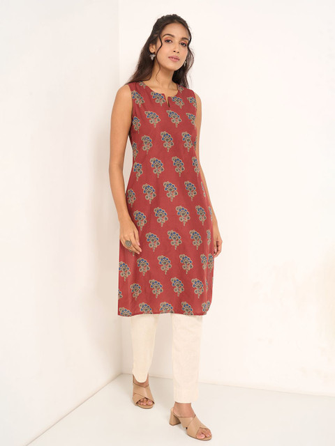 RANGMANCH BY PANTALOONS Women Geometric Printed Daily Cotton Straight Kurta