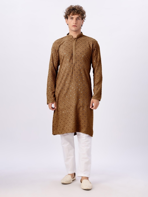 Anouk Men Woven Design Daily Cotton A-Line Kurta