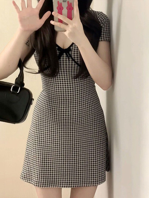 LULU & SKY Women Checked Empire Dress