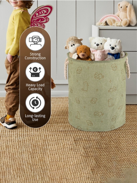 Aura Green Foldable Washing Clothes Laundry Basket - Image 5
