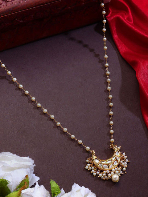 AARSEE OFFICIAL Anti-Tarnish 22KT Gold-Plated Crescents Moon Necklace