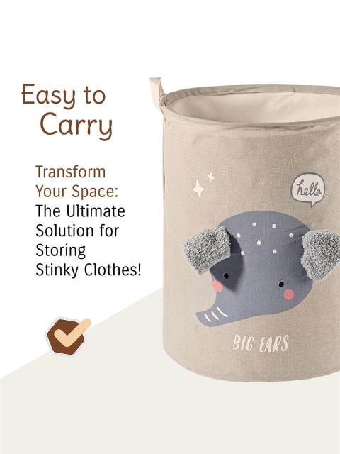 Aura Grey Foldable 38 Ltr Washing Clothes Laundry Bag with Handle - Image 6