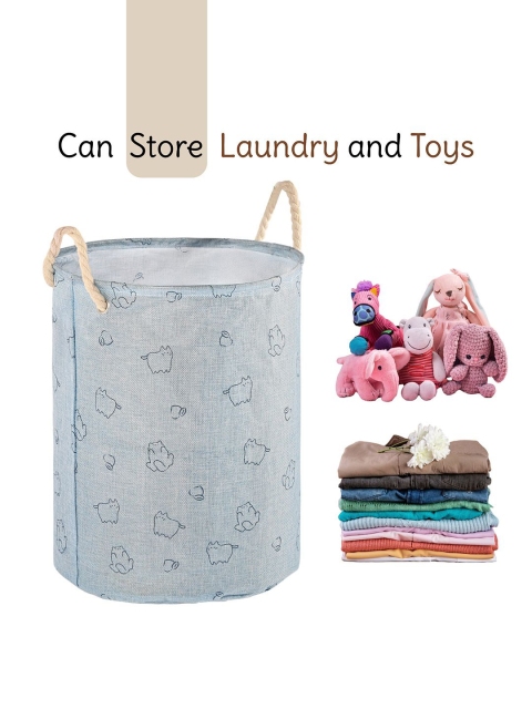 Aura Blue Foldable Washing Clothes Storage Baske Laundry Basket - Image 6