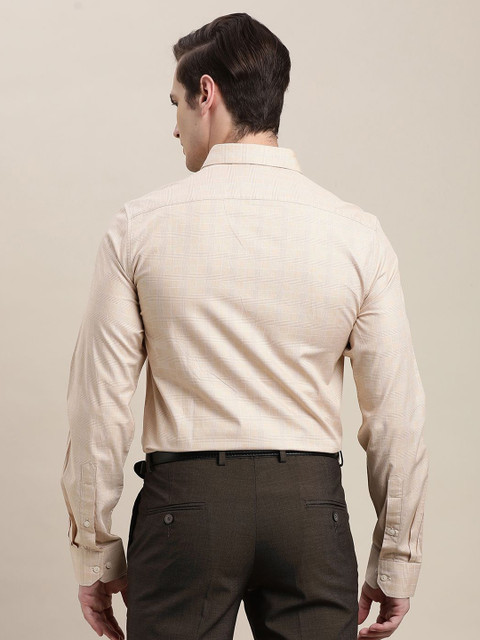 Turtle Men Standard Slim Fit Spread Collar Textured Cotton Formal Shirt - Image 5