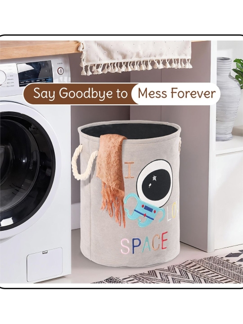 Aura Grey Multipurpose Foldable Washing Clothes Laundry Basket - Image 5