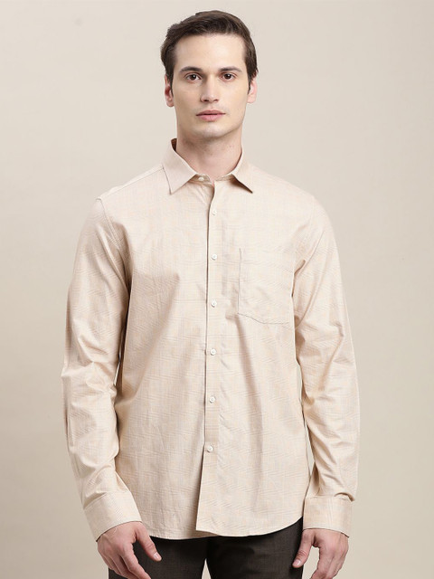 Turtle Men Standard Slim Fit Spread Collar Textured Cotton Formal Shirt - Image 2