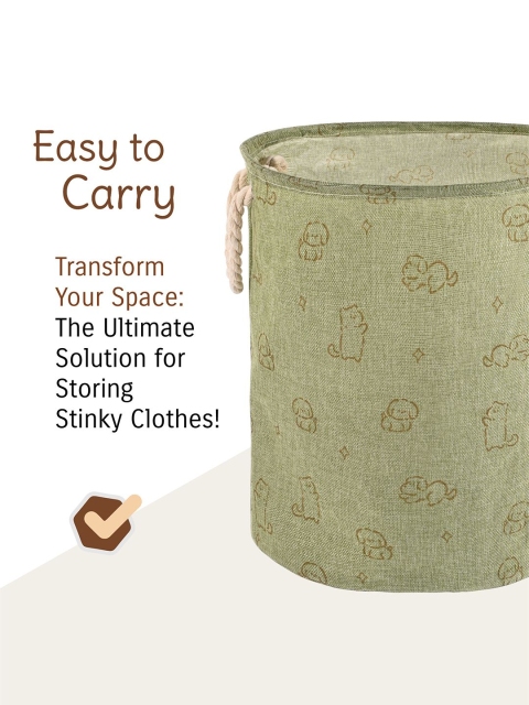 Aura Green Foldable Washing Clothes Laundry Basket - Image 6