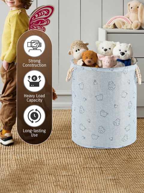 Aura Blue Foldable Washing Clothes Storage Baske Laundry Basket - Image 4
