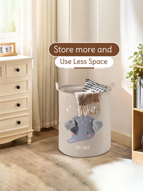 Aura Grey Foldable 38 Ltr Washing Clothes Laundry Bag with Handle - Image 3
