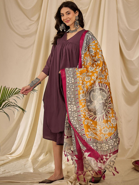InWeave Women Regular Kurta with Palazzos & With Dupatta - Image 5