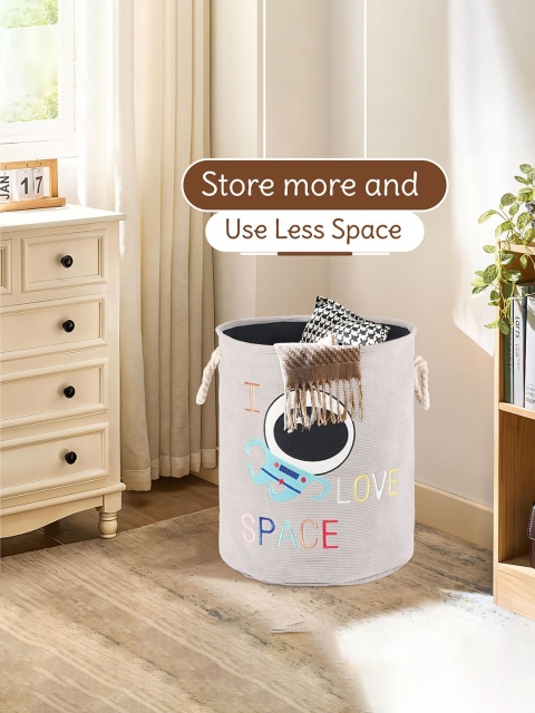 Aura Grey Multipurpose Foldable Washing Clothes Laundry Basket - Image 3