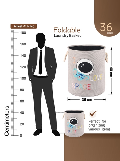 Aura Grey Multipurpose Foldable Washing Clothes Laundry Basket - Image 7