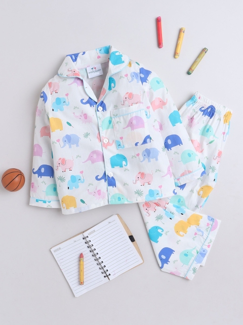 Knitting Doodles Unisex Kids Printed Night suit