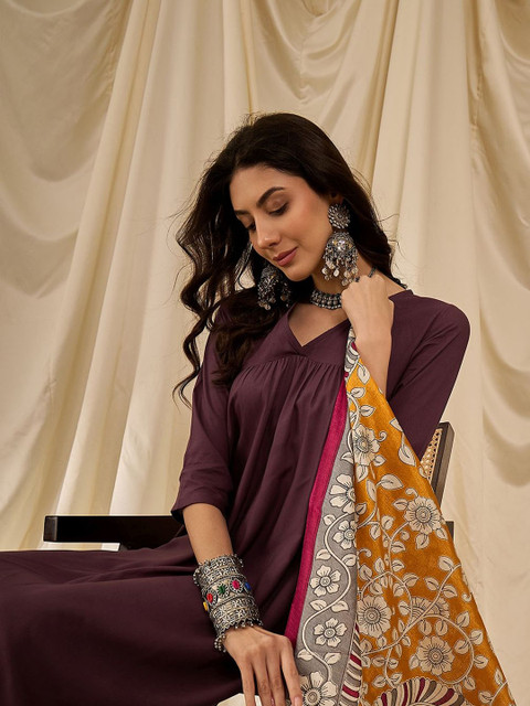 InWeave Women Regular Kurta with Palazzos & With Dupatta - Image 7