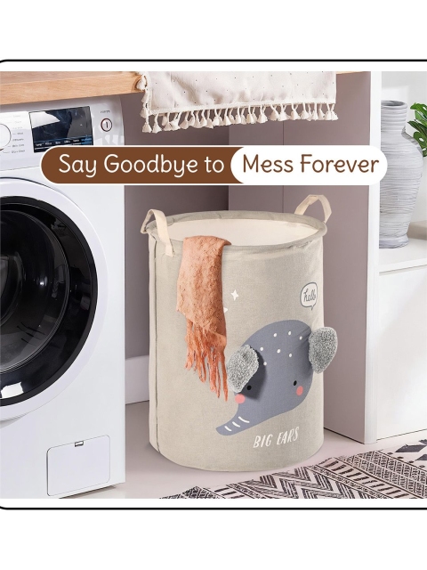 Aura Grey Foldable 38 Ltr Washing Clothes Laundry Bag with Handle - Image 4