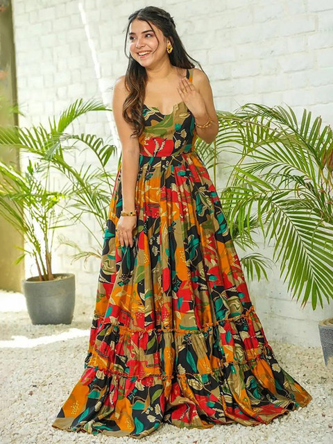 CORSICA Tropical Print Maxi Dress