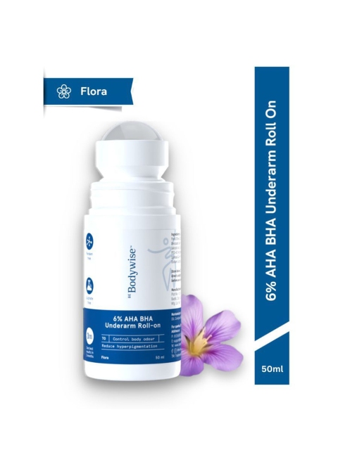 Be Bodywise 6% AHA BHA Underarm Roll On - Floral Fragrance & Fades Pigmentation-50ml