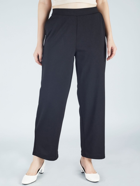 HJ HASASI Women Relaxed Straight Leg Mid-Rise Trouser