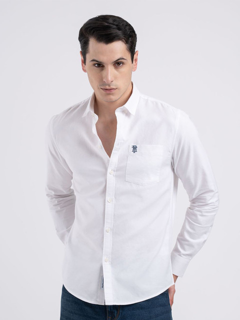 Red Tape Men Solid Pure Cotton Button Down Loose Fit Shirt