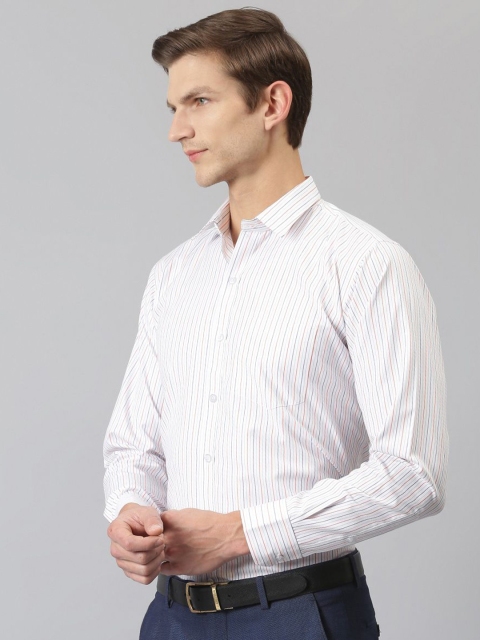 ACCOX Men Comfort Regular Fit Spread Collar Vertical Striped Cotton Formal Shirt - Image 4