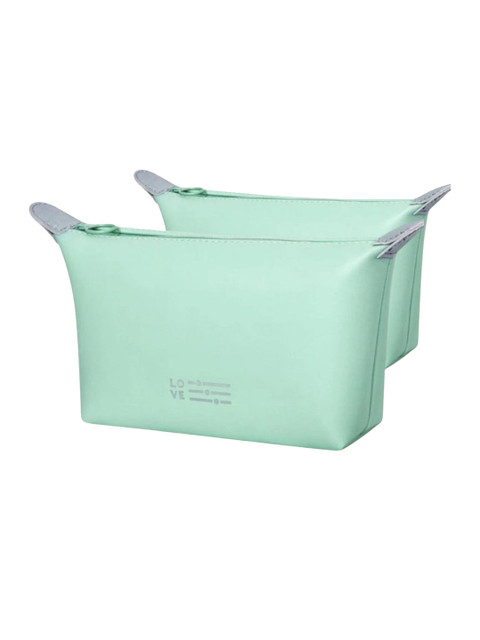 CRUSSET Set of 2 Unisex Solid Waterproof Vanity Bag Travel Accessory