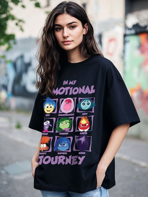 Bewakoof Heavy Duty Women Graphic Printed Round Neck Cotton Oversized T-shirt