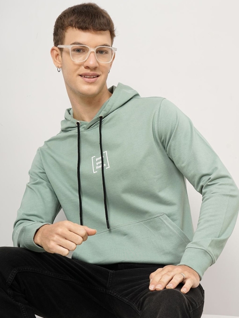 Genoa Men Printed Long Sleeves Pullover Hooded Sweatshirt With Kangaroo Pocket
