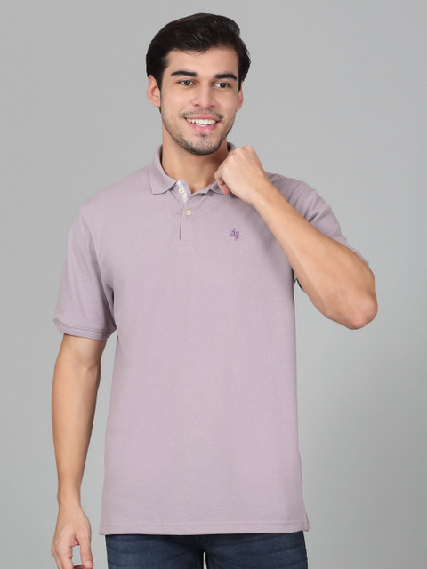 Cantabil Men Solid Polo Collar Cotton T-shirt