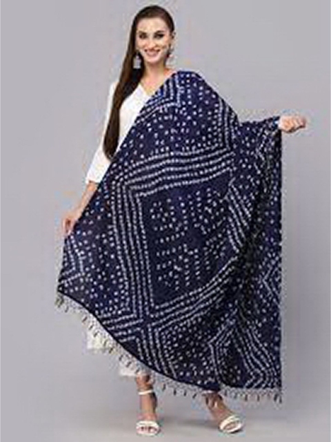 Trendmalls Bandhani Printed Cotton Chinon Silk Dupatta