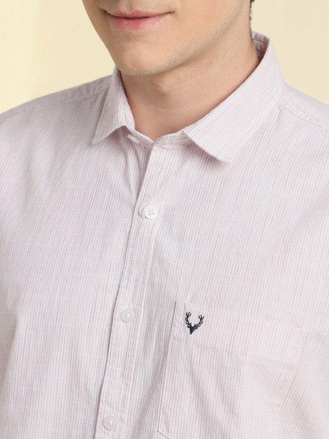 Allen Solly Men Spread Collar Vertical Striped Cotton Casual Shirt - Image 2
