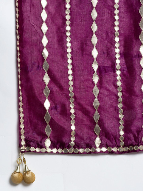 Moda Rapido Striped Embroidered Gotta Patti Dupatta - Image 2