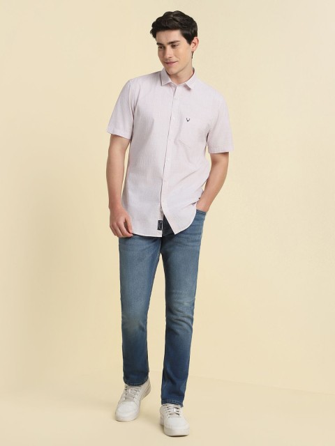 Allen Solly Men Spread Collar Vertical Striped Cotton Casual Shirt - Image 5