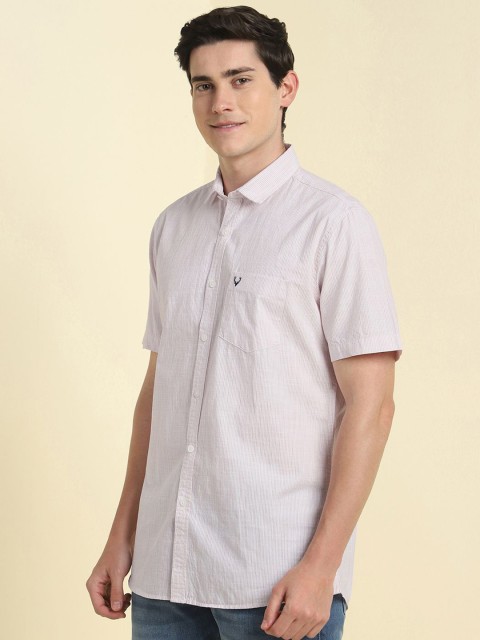 Allen Solly Men Spread Collar Vertical Striped Cotton Casual Shirt - Image 3