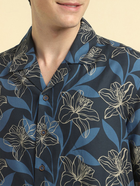 Allen Solly Floral Printed Spread Collar Shirt - Image 2