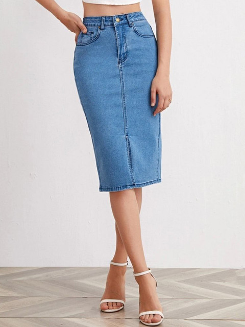 dolsia Women Denim Straight Skirt