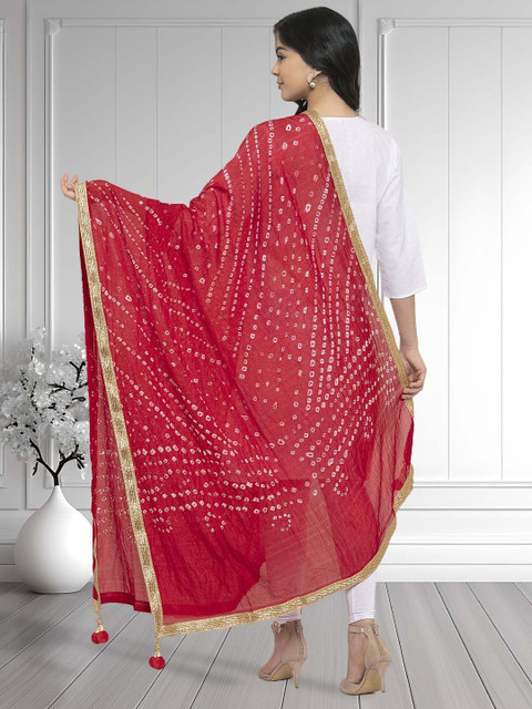 Moda Rapido Bandhani Printed Gotta Patti Dupatta - Image 4