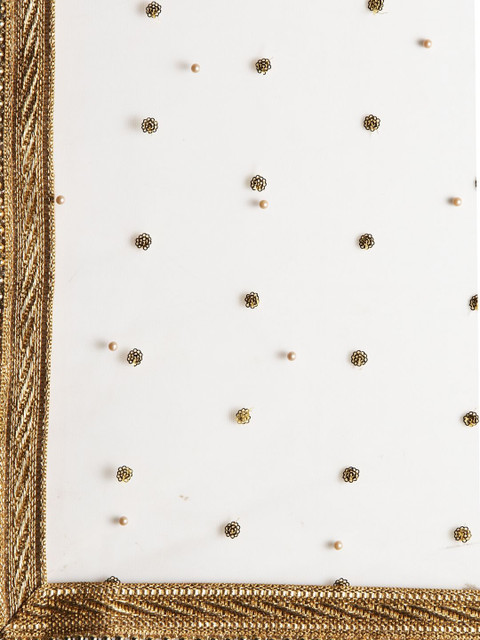 Moda Rapido Floral Embroidered Beads And Stones Dupatta - Image 2