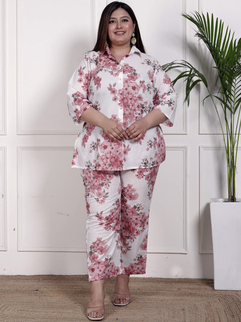 Swasti Floral Printed Shirt Pure Cotton Plus Size Shirt With Trouser
