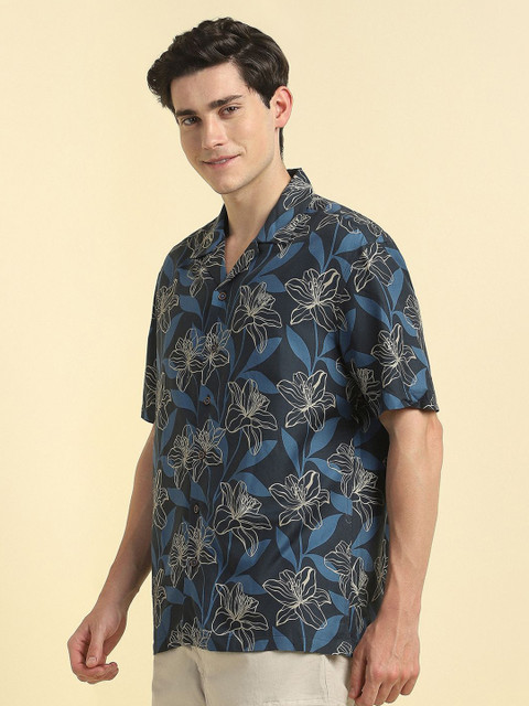 Allen Solly Floral Printed Spread Collar Shirt - Image 3
