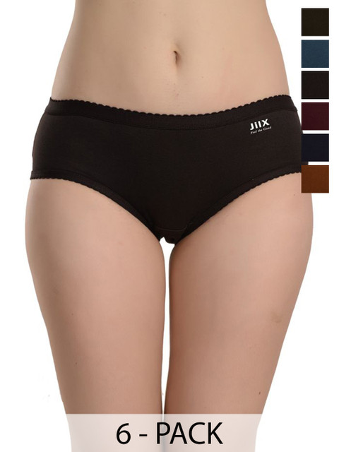JIL X Women Pack Of 6 Cotton Hipster Briefs
